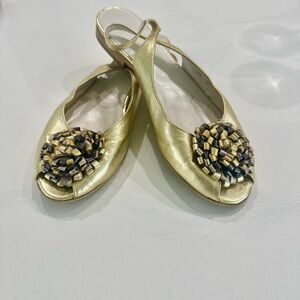 Bruno Magli Gold Slingback Sandals